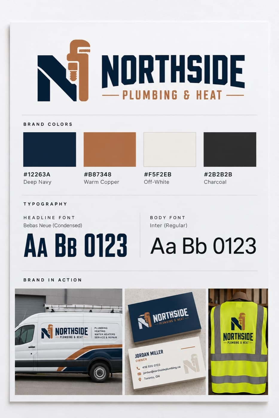 Northside Plumbing, brand sheet