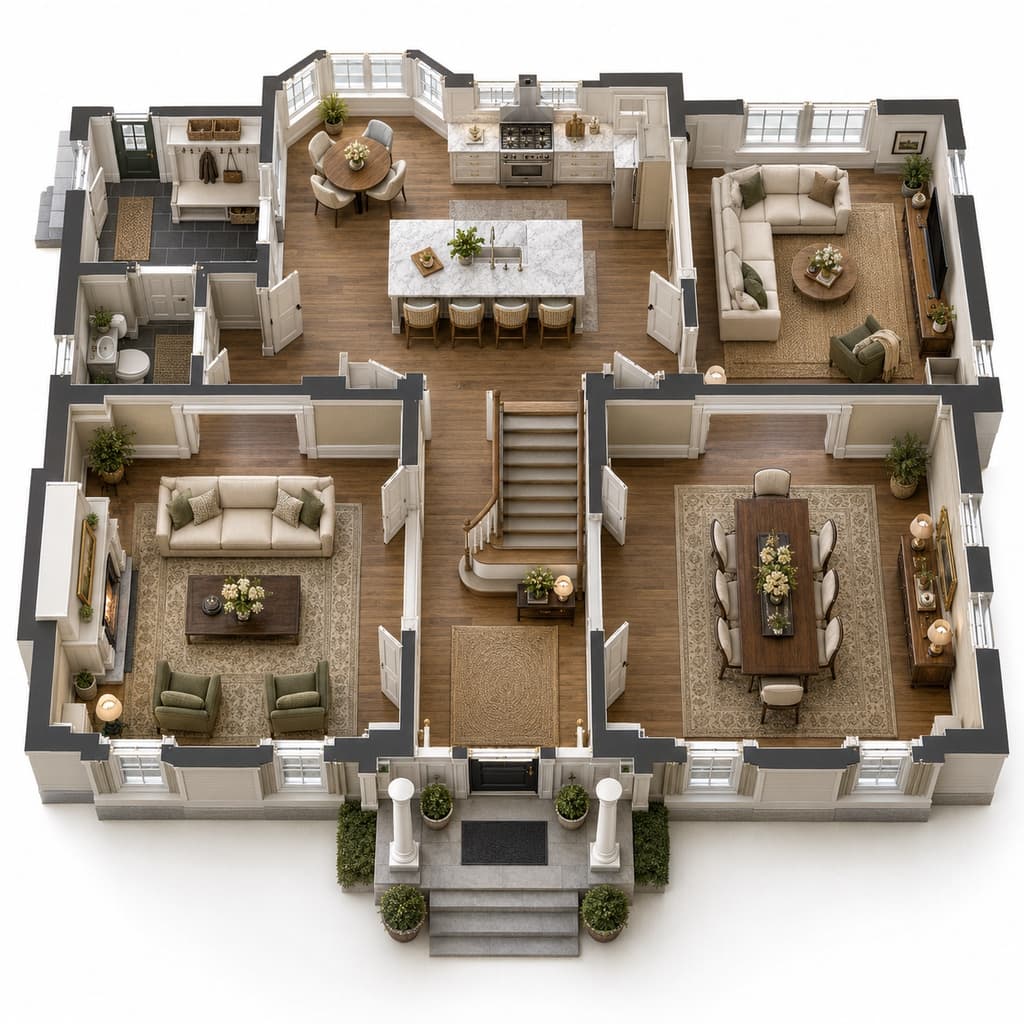 Two-storey colonial, top-down