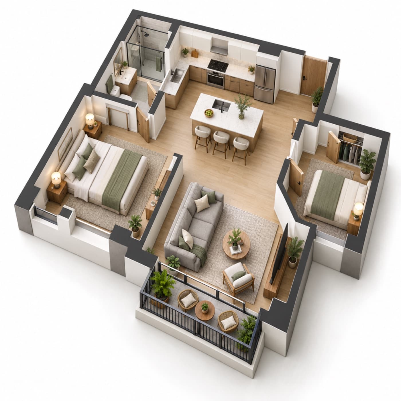 3 bed from a pencil sketch